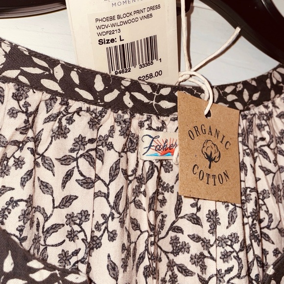 Faherty Phoebe long-sleeved maxi Dress in Wildwood vines print, size L, NWT. - Picture 8 of 10